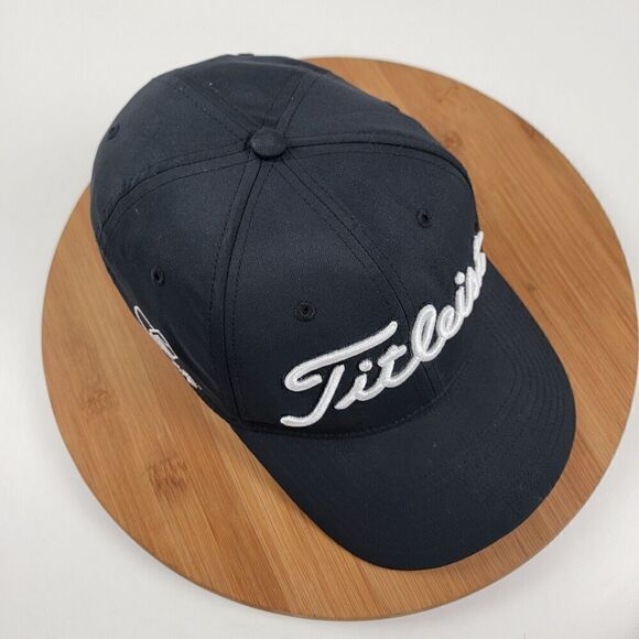 Titleist Tour Performance Hat Black Strapback Adjustable Golf Cap Outdoor - Picture 5 of 16